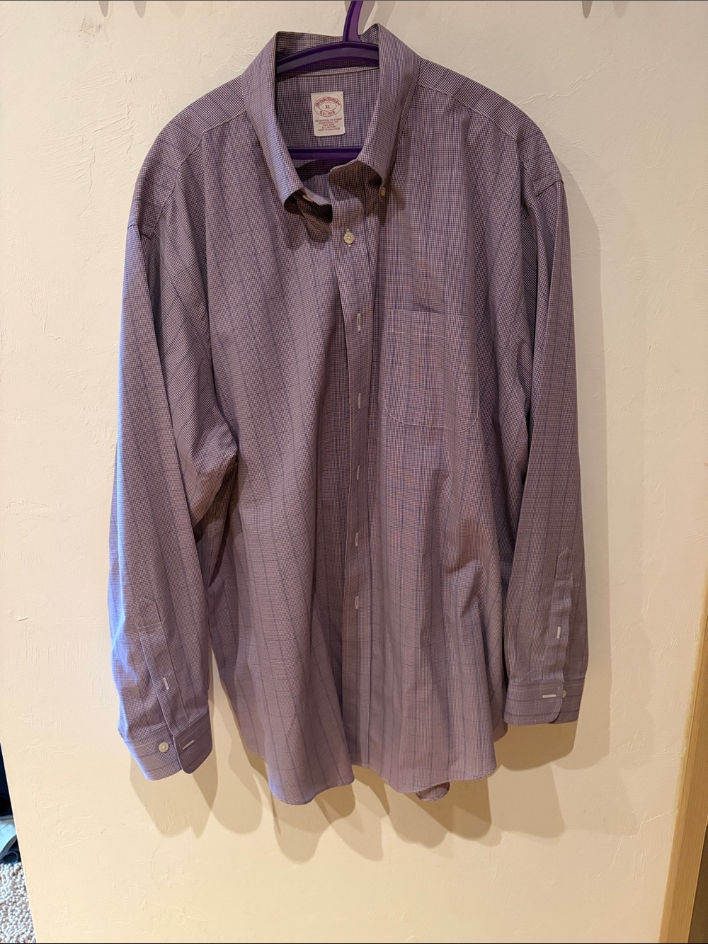Brooks Brothers Lavender Check Dress Shirt